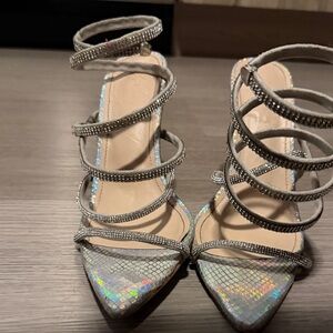 SHEIN Silver Multi-Strap Heels